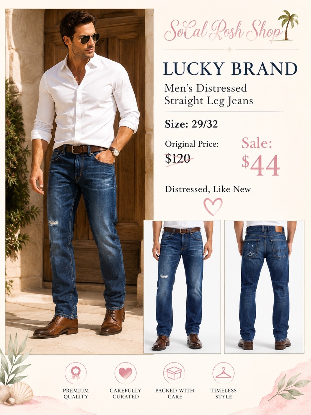 Lucky Brand Legend Straight Mens Jeans Sz 29/32